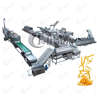 Φυσική παγωμένη πρόχειρο φαγητό γραμμή επεξεργασίας τηγανιτών πατατών 2000kg/H