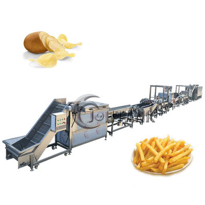 500kg/H πλήρη αυτόματα παγωμένα τρόφιμα πρόχειρων φαγητών γραμμών παραγωγής τηγανιτών πατατών που κάνουν τη γραμμή