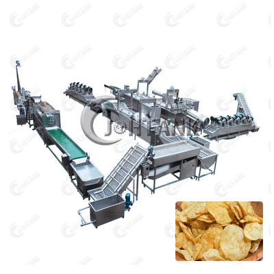 Ηλεκτρική γραμμή παραγωγής 500kg/h τσιπ πατατών για τα παγωμένα Plantain τηγανιτών πατατών τσιπ